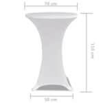 Housse de table Ø 70 cm Blanc extensible 2 pcs – Image 3