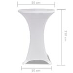 Housses élastiques de table Ø 80 cm Blanc 2 pcs – Image 3