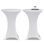 Housses élastiques de table Ø 80 cm Blanc 2 pcs
