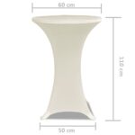 Housse de table Ø 60 cm Crème extensible 2 pcs – Image 3