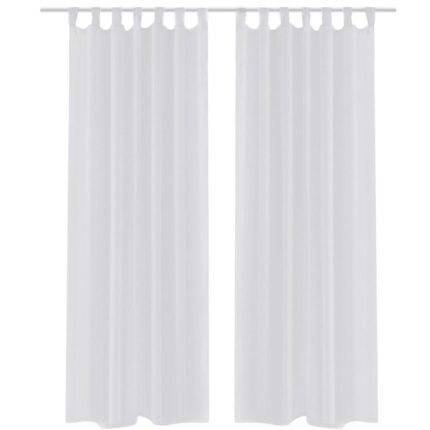 Rideau fin Blanc 140x225 cm 2 pcs