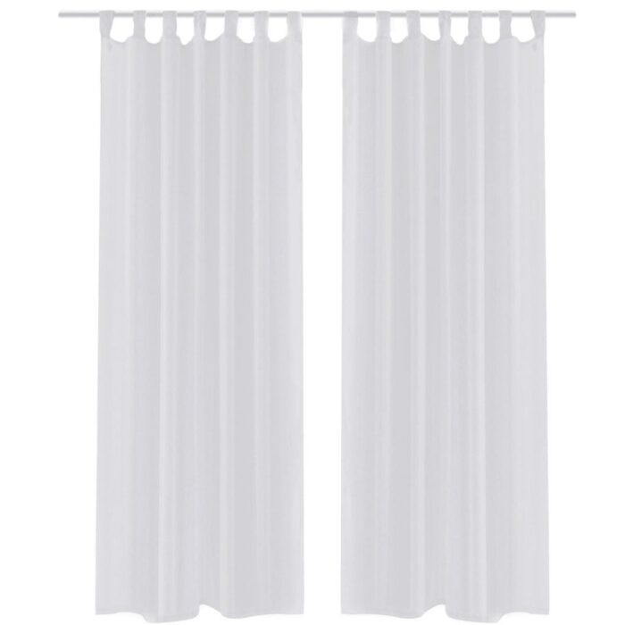 Rideau fin Blanc 140x225 cm 2 pcs – Image 1