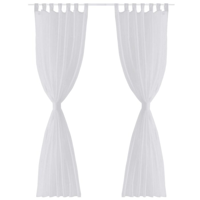 Rideau fin Blanc 140x225 cm 2 pcs – Image 2
