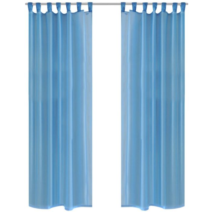 Rideau fin Turquoise 140x245 cm 2 pcs – Image 1