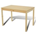 Table de salle à manger en bois avec 4 chaises Naturel – Image 2