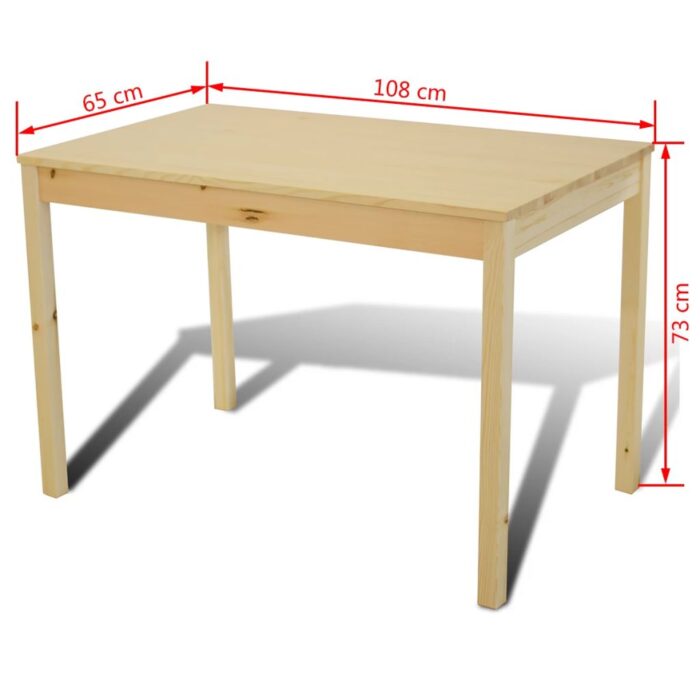 Table de salle à manger en bois avec 4 chaises Naturel – Image 5