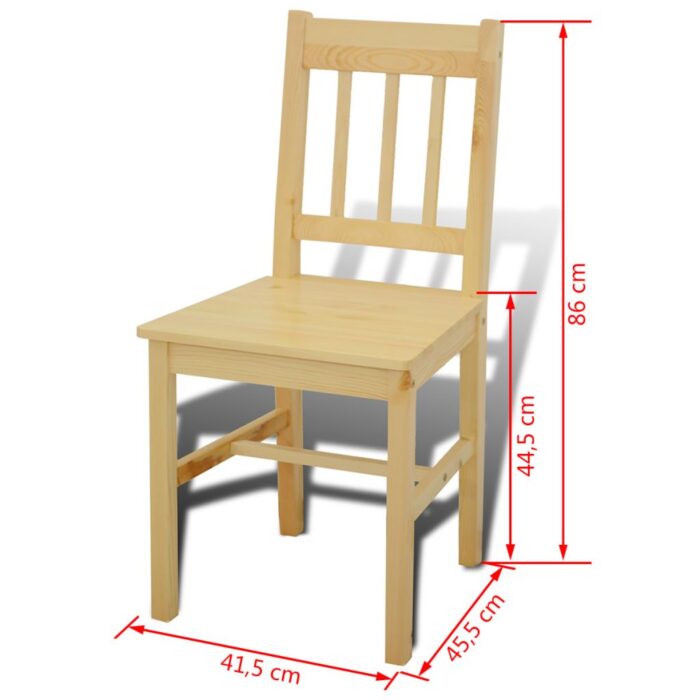 Table de salle à manger en bois avec 4 chaises Naturel – Image 6