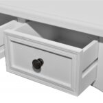 Table de console et coiffeuse avec 3 tiroirs Blanc – Image 3
