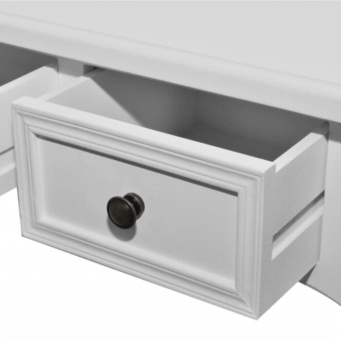 Table de console et coiffeuse avec 3 tiroirs Blanc – Image 3
