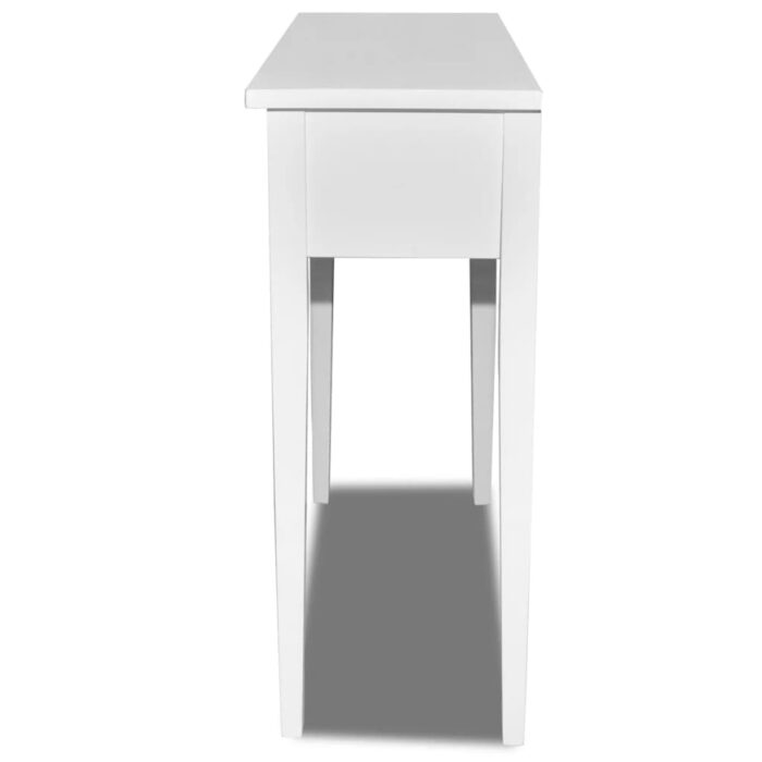 Table de console et coiffeuse avec 2 tiroirs Blanc – Image 2