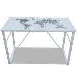 Bureau rectangulaire avec motif de carte du monde – Image 2