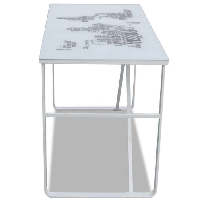 Bureau rectangulaire avec motif de carte du monde – Image 3