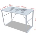 Bureau rectangulaire avec motif de carte du monde – Image 4