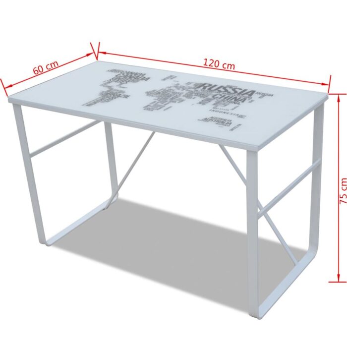 Bureau rectangulaire avec motif de carte du monde – Image 4