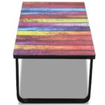 Table basse avec impression d'arc-en-ciel Dessus en verre – Image 4