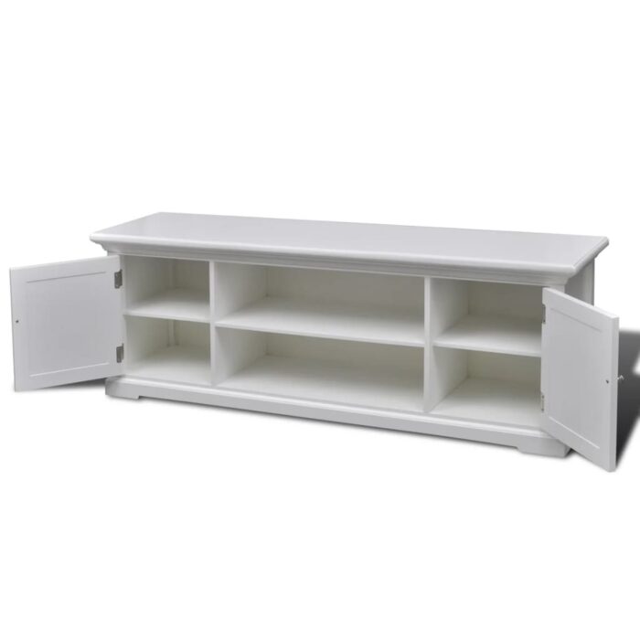 Meuble TV Blanc Bois – Image 2