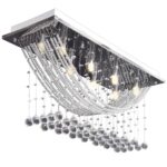 Plafonnier avec perles en verre cristal Étincelant Blanc 8 x G9 29 cm – Image 3