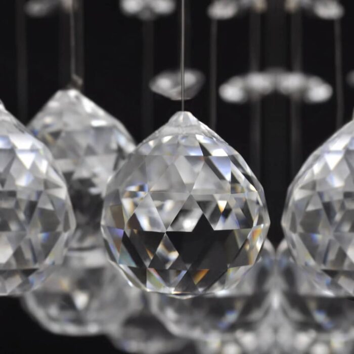Plafonnier avec perles en verre cristal Étincelant Blanc 8 x G9 29 cm – Image 5