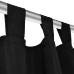 2 pcs Rideau à Passant Micro Satin Noir 140 x 175 cm – Image 3