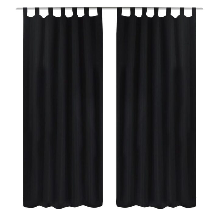 VXL8718475898696_a_en_hd_1.jpg 2 pcs Rideau à Passant Micro Satin Noir 140 x 245 cm – Image 1
