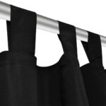 2 pcs Rideau à Passant Micro Satin Noir 140 x 245 cm – Image 3