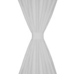 2 pcs Rideau à Passant Micro Satin Blanc 140 x 245 cm – Image 2