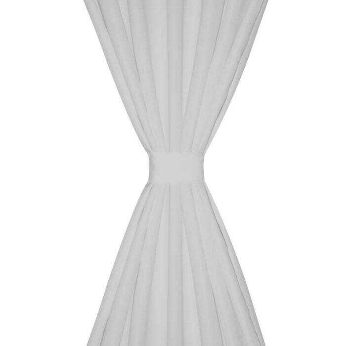2 pcs Rideau à Passant Micro Satin Blanc 140 x 245 cm – Image 2