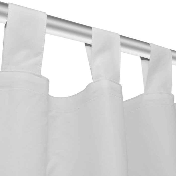 2 pcs Rideau à Passant Micro Satin Blanc 140 x 245 cm – Image 3