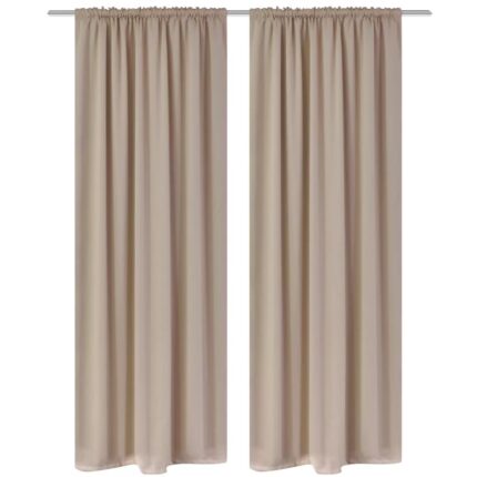 Rideaux occultants à fentes 2 pcs Crème 135 x 245 cm