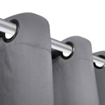 2 pcs Rideau Blackout Occultant Gris avec Œillets en métal 135x245cm – Image 3