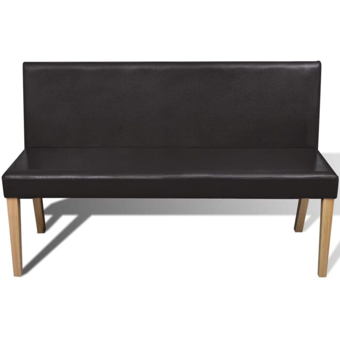 Banc 139,5 cm Marron foncé Similicuir – Image 2