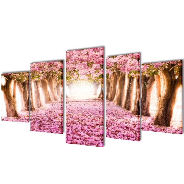 VXL8718475903239_a_en_hd_1.jpg Set de toiles murales imprimées Cerisiers en fleurs 200 x 100 cm – Image 1