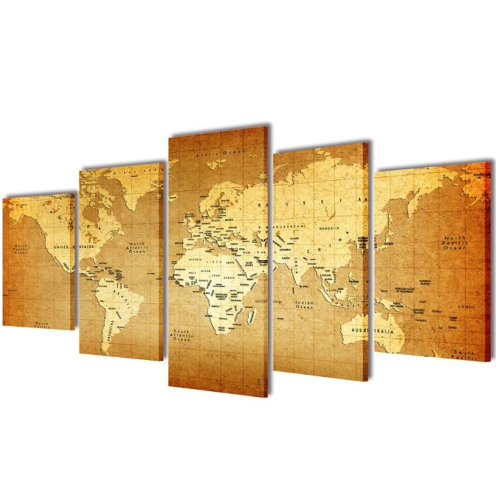VXL8718475903451_a_en_hd_1.jpg Set de toiles murales imprimées "Carte du monde" 200 x 100 cm – Image 1