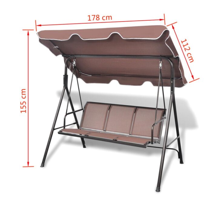 Balancelle de jardin avec auvent Café – Image 5