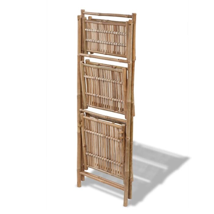 Étagère à plantes pliable 3 niveaux Bambou – Image 2