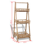 Étagère à plantes pliable 3 niveaux Bambou – Image 3