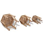 Tabourets de jardin lot de 3 bambou – Image 3