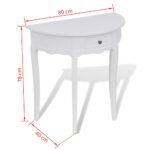 Table console avec tiroir Demi-ronde Blanc – Image 3