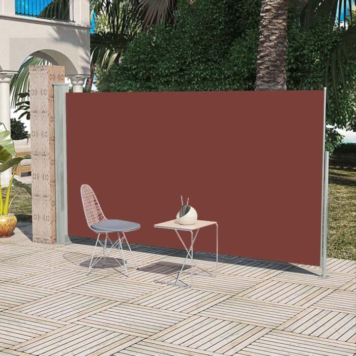 Auvent latéral rétractable de patio 160 x 300 cm Marron – Image 1