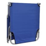 Chaise longue pliable acier enduit de poudre bleu – Image 4
