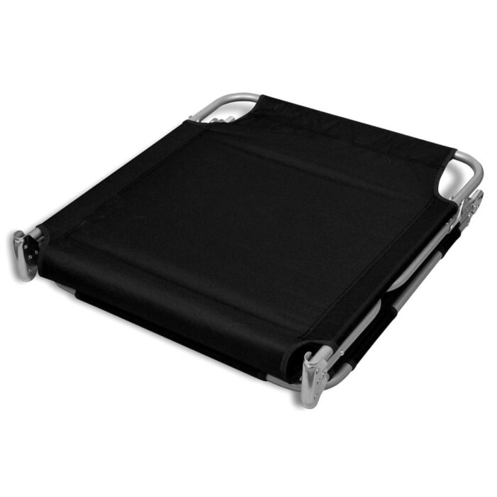 Chaise longue avec coussin de tête Acier enduit de poudre Noir – Image 5