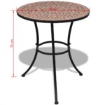 Table de bistro Terre cuite 60 cm Mosaïque – Image 4