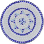 Table de bistro Bleu et blanc 60 cm Mosaïque – Image 2