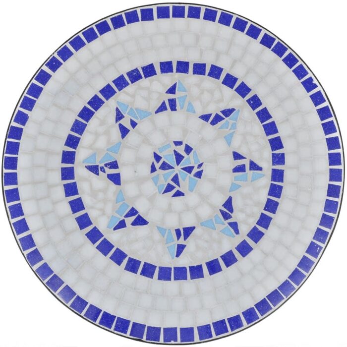 Table de bistro Bleu et blanc 60 cm Mosaïque – Image 2