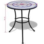 Table de bistro Bleu et blanc 60 cm Mosaïque – Image 4