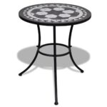 Table de bistro Noir et blanc 60 cm Mosaïque
