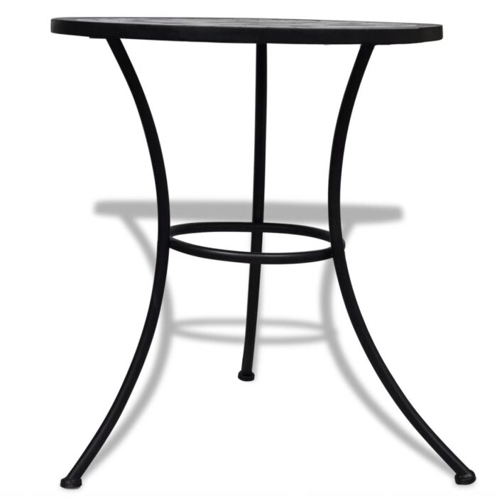 Table de bistro Noir et blanc 60 cm Mosaïque – Image 2