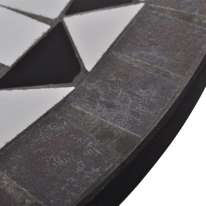 Table de bistro Noir et blanc 60 cm Mosaïque – Image 3