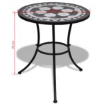 Table de bistro Noir et blanc 60 cm Mosaïque – Image 4
