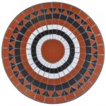 Table de bistro Terre cuite et blanc 60 cm Mosaïque – Image 2